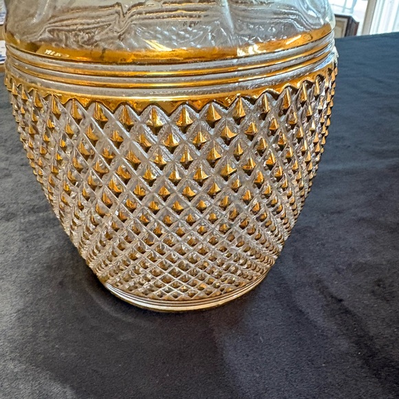 🔥🔥🔥Vintage Mid Century Modern Imperial Cambridge Glass Mt Vernon Decanter Gold - Picture 2 of 7